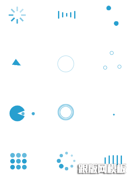 纯css3蓝色loading加载动画特效