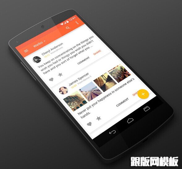 微博 Material Design L风格APP作品
