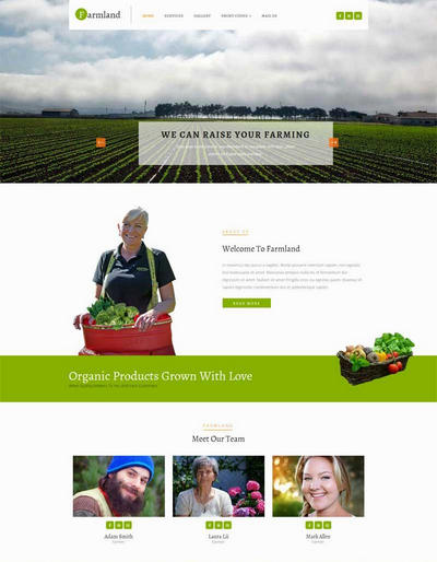 农田蔬菜种植基地html静态网站模