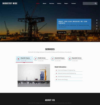工业制造公司网站html静态模板