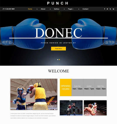 拳击比赛训练俱乐部html网站模板