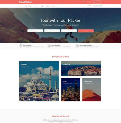 旅游网服务平台html整站网站模板