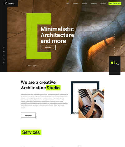 创意建筑设计公司html官网静态模