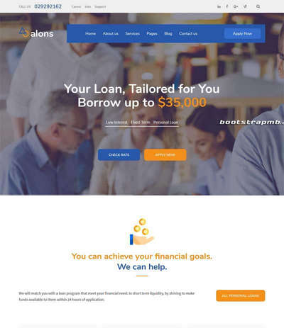 Bootstrap银行金融服务企业网站