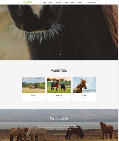 养马场马匹饲养畜牧业英文pbootcms网站模板