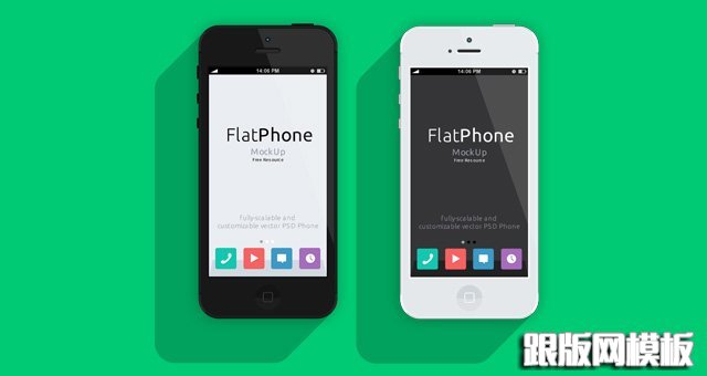 001-iphone-mockup-flat-black-white-landscape-perspective-psd