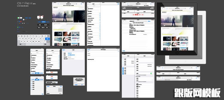 iOS 7的GUI UI模板套件免费