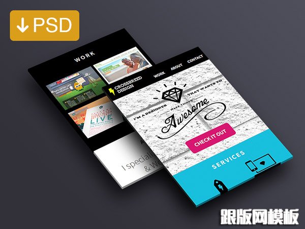 Dribbble手机样机透视