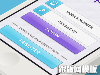 mobile iphone app splash login register screen ui glossy