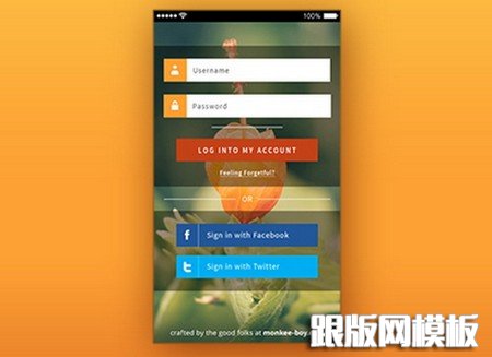 Log In Screen - Free PSD
