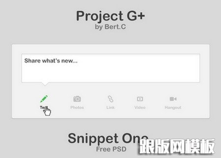 Project G+ - Snippet 1 - by Bert.C (Free PSD)