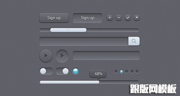 Grey Free Photoshop Ui Kit