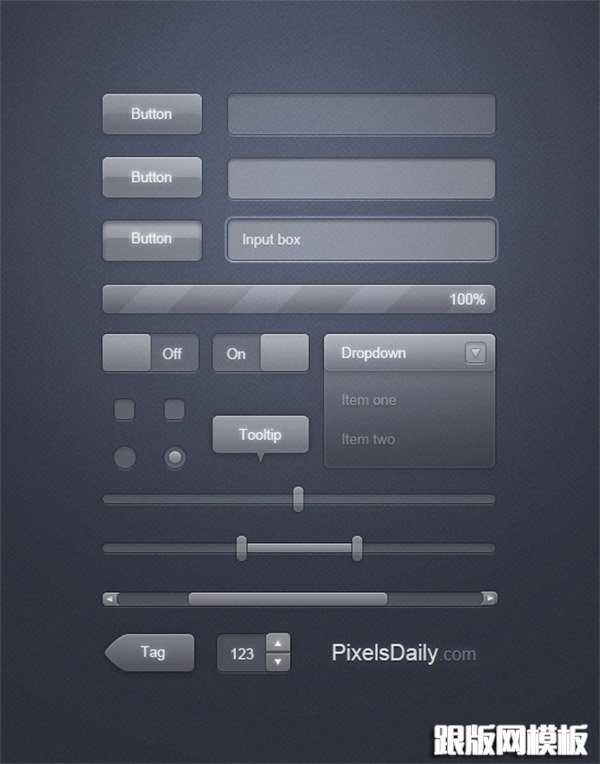 Transparent Glass Free Photoshop UI Kit