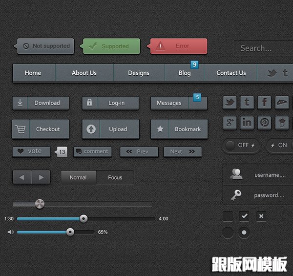 Mega Free Photoshop UI Kit
