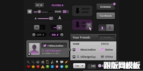 Electric Free Photoshop UI Kit