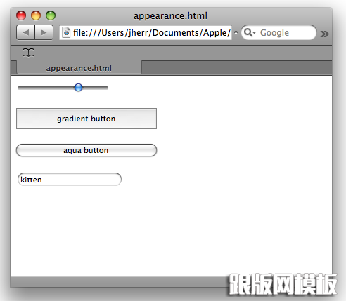 Some of the new button types available with WebKit